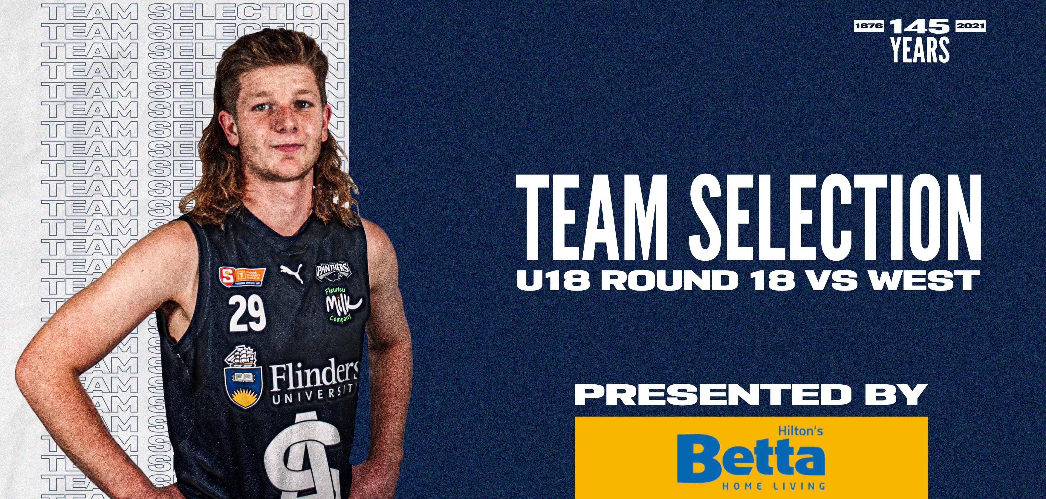 BETTA Team Selection: Under-18 Round 18 @ West Adelaide BETTA Team Selection: Under-18 Round 18 @ West Adelaide